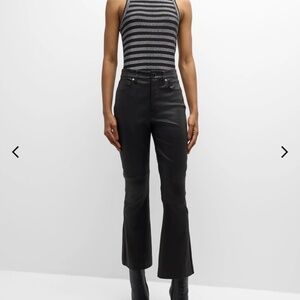 Veronica Beard Carson Leather Kick Flare pants size 26